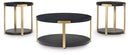 Shylore - Occasional Table Set (Set of 3) - Black / Brass Finish
