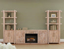 1 Drawer & 2 Door, TV Stand with Electric Fireplace Insert