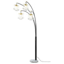 Maisel - Hanging Crystal Arc Tree Floor Lamp - Black