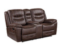 Steve Silver Stetson Manual Reclining Console Loveseat in Merlot