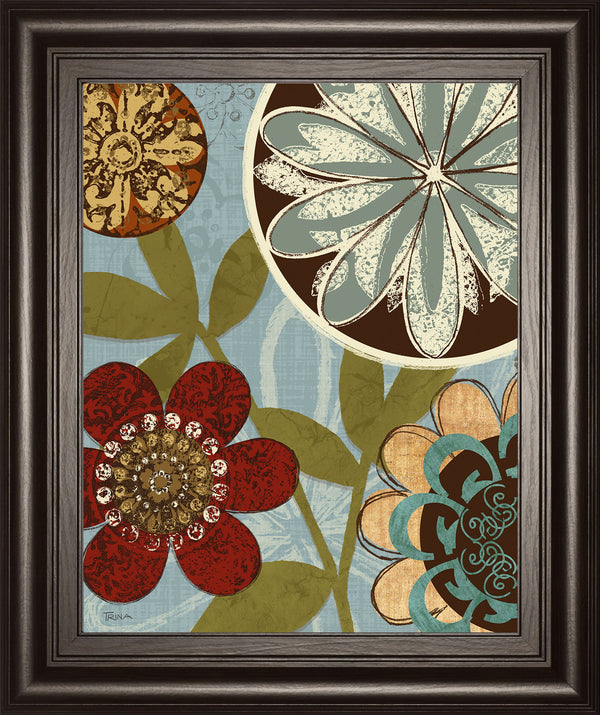Persian Garden I By Katrina Craven - Framed Print Wall Art - Blue