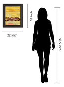 Tire Mark I By Natalie Avondet - Framed Print Wall Art - Yellow