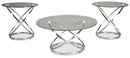 Hollynyx - Occasional Table Set (Set of 3) - Chrome Finish
