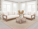 Duna - Loveseat - White / Light Brown - Austin's Furniture Depot (Austin,TX)