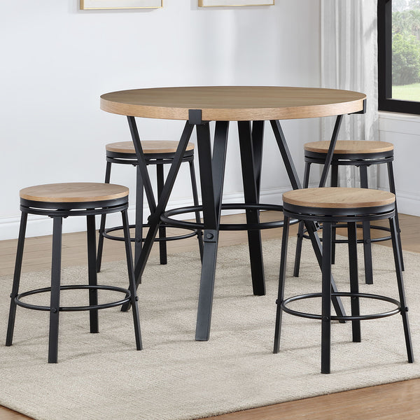 Magnolia - 5 Piece Counter Dining Set - Light Brown