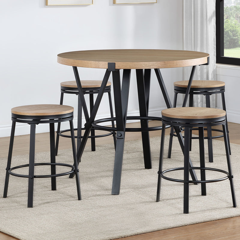 Magnolia - 5 Piece Counter Dining Set - Light Brown