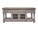 Aruba White Sea 70” TV Stand, w/3 Drawers and 2 Doors, in White Sea Finish