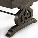 Stone - Chairside Table With PU Base - Dark Walnut