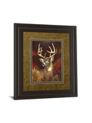 Deer Portrait By Leo Stans Double Matted - Framed Print Wall Art - Red
