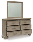 Vallardia - Dresser And Mirror - Light Grayish Brown