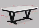 Tanner - Dining Table, Faux Carrara Marble - White / Black
