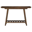 Ornelas - Console Table With Slatted Shelf - Mango Brown