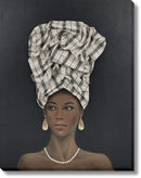 Plaid Elegance Portrait - 36" x 48" Framed Wall Art