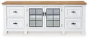 Ashbryn - Extra Large TV Stand - White / Natural