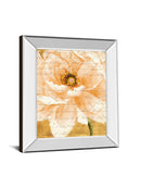 Beautiful Cream Peonies Script I By Patricia Pinto - Mirror Framed Print Wall Art - Gold
