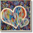 Radiant Brush Heart - 33" x 33" Framed Wall Art