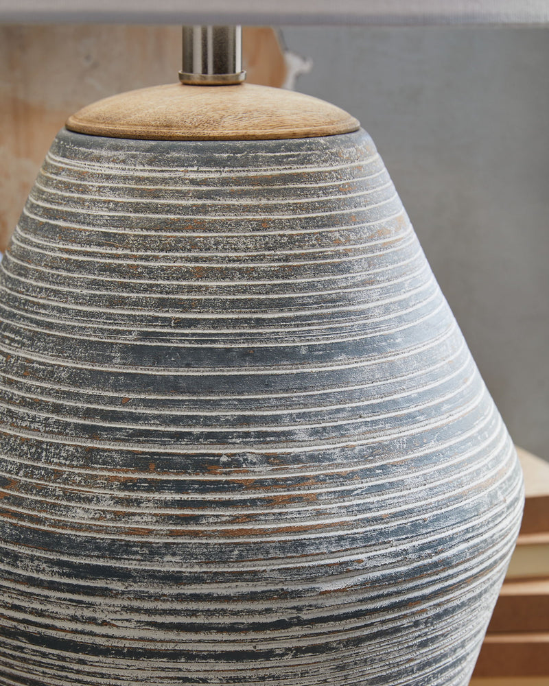 Lawrock - Antique Blue - Terracotta Table Lamp