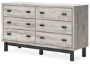 Vessalli - Six Drawer Dresser - Black / Gray