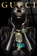 "Gilded Elegance" Tempered Glass With Foil - Black / Gold