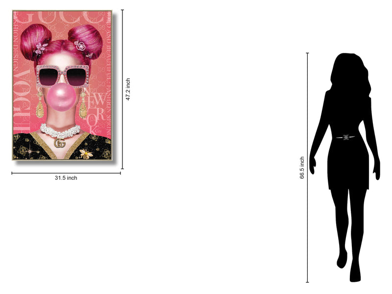 Bubblegum Diva Chic - 32" x 47" Framed Wall Art