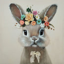 Blossom Bunny Portrait - 25" x 25" Framed Wall Art