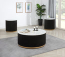 Kara - Coffee Table With Casters - Black / White