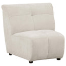 Charlotte Upholstered Curved Armless Chair Ivory - Austin's Furniture Depot (Austin,TX)