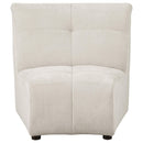 Charlotte Upholstered Curved Armless Chair Ivory - Austin's Furniture Depot (Austin,TX)