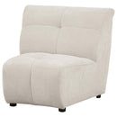 Charlotte Upholstered Curved Armless Chair Ivory - Austin's Furniture Depot (Austin,TX)