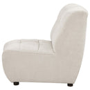 Charlotte Upholstered Curved Armless Chair Ivory - Austin's Furniture Depot (Austin,TX)