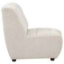 Charlotte Upholstered Curved Armless Chair Ivory - Austin's Furniture Depot (Austin,TX)