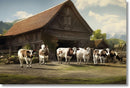 Morning Herd Gathering - 40" x 60" Framed Wall Art