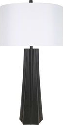"Obsidian Glow" Metal Table Lamp (Set of 2) - Matte Black