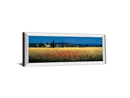 Tuscan Panorama-poppies By David Short - Mirrored Frame Wall Art - Blue