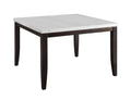 Steve Silver Francis Square Marble Top Dining Table in Cordovan Dark Cherry