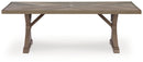 Laguna Heights - Rectangular Dining Table With Umbrella Option - Beige