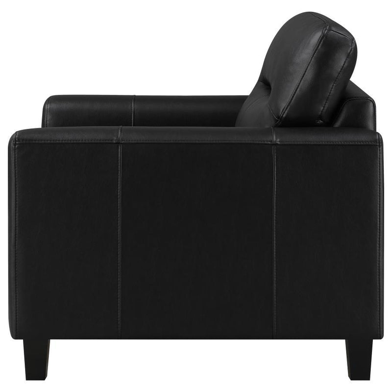 Scotland - Faux Leather Upholstered Track Arm Chair