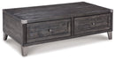Todoe - Lift Top Cocktail Table - Dark Gray