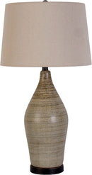 "Serene Stone" Ceramic Table Lamp (Set of 2) - Natural Finishes/Matte Black