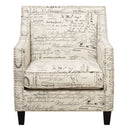 Erica - Chair & Ottoman - Beige / French Script