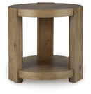 Flangren - Round End Table - Light Brown - Austin's Furniture Depot (Austin,TX)