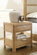 Rencott - Two Drawer Night Stand - Light Brown