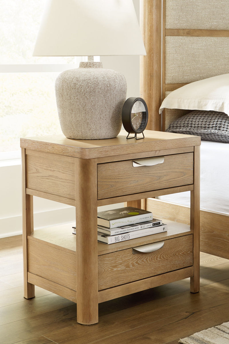 Rencott - Two Drawer Night Stand - Light Brown