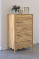 Bermacy - Five Drawer Chest - Light Brown