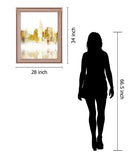 Golden Dawn Skyline - 28" x 34" Framed Wall Art