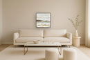 "Tranquil Horizon I" Hand-Embellished Canvas In Frame - Cream / Light Blue / Brown