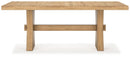 Galliden - Rectangular Dining Room Table - Light Brown