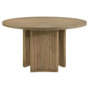 Adina - 53" Round Wood Dining Table - Distressed Light Brown