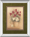 Classic Petal I By Gloria Eriksen - Mirror Framed Print Wall Art - Red