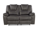 Steve Silver Katrine Manual Reclining Loveseat in Charcoal